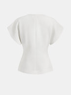 Trendy V-Neck Button Down Blouse