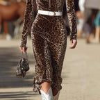 2026 New Leopard Print Autumn Long-Sleeved Dress