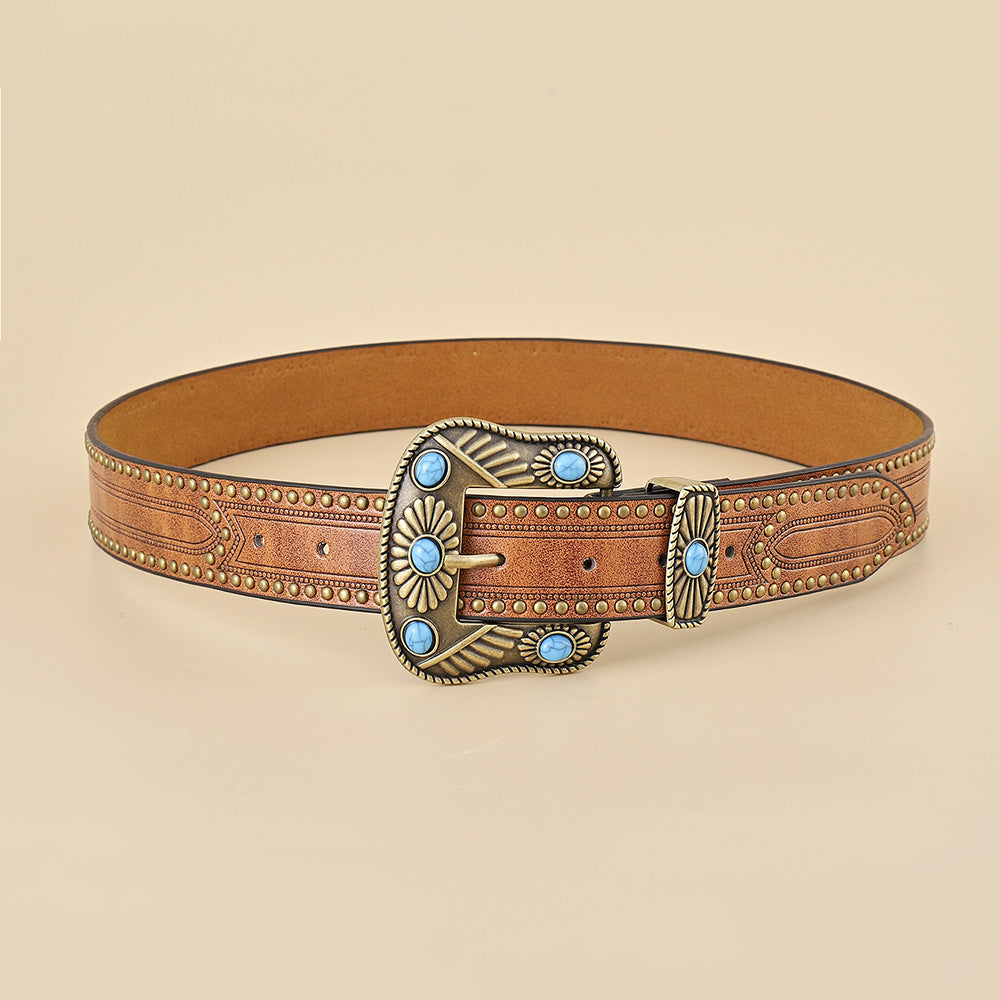 Western-Inspired Embellished Belt For Women - Perfect For Casual And Festive Outfits