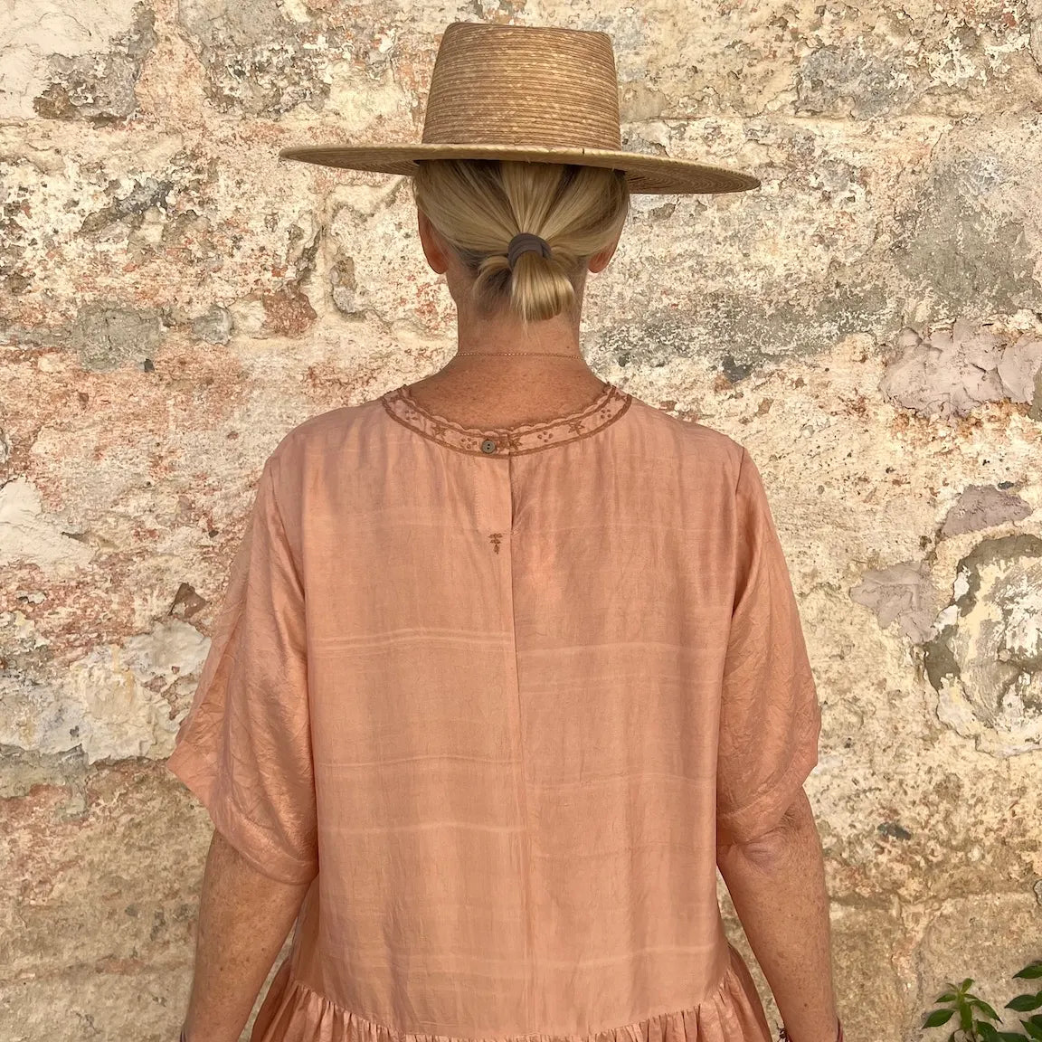 Runaway Bicycle Amber Embroidered Silk Dress