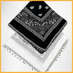 Women's Vintage Stylish Paisley Bandanas With Tassel Edges - Perfect For Spring And Fall