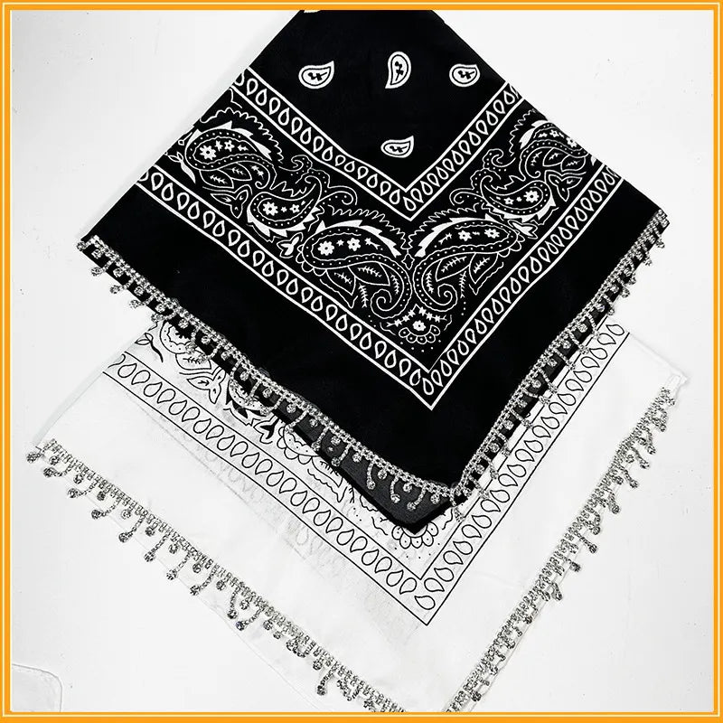 Women's Vintage Stylish Paisley Bandanas With Tassel Edges - Perfect For Spring And Fall