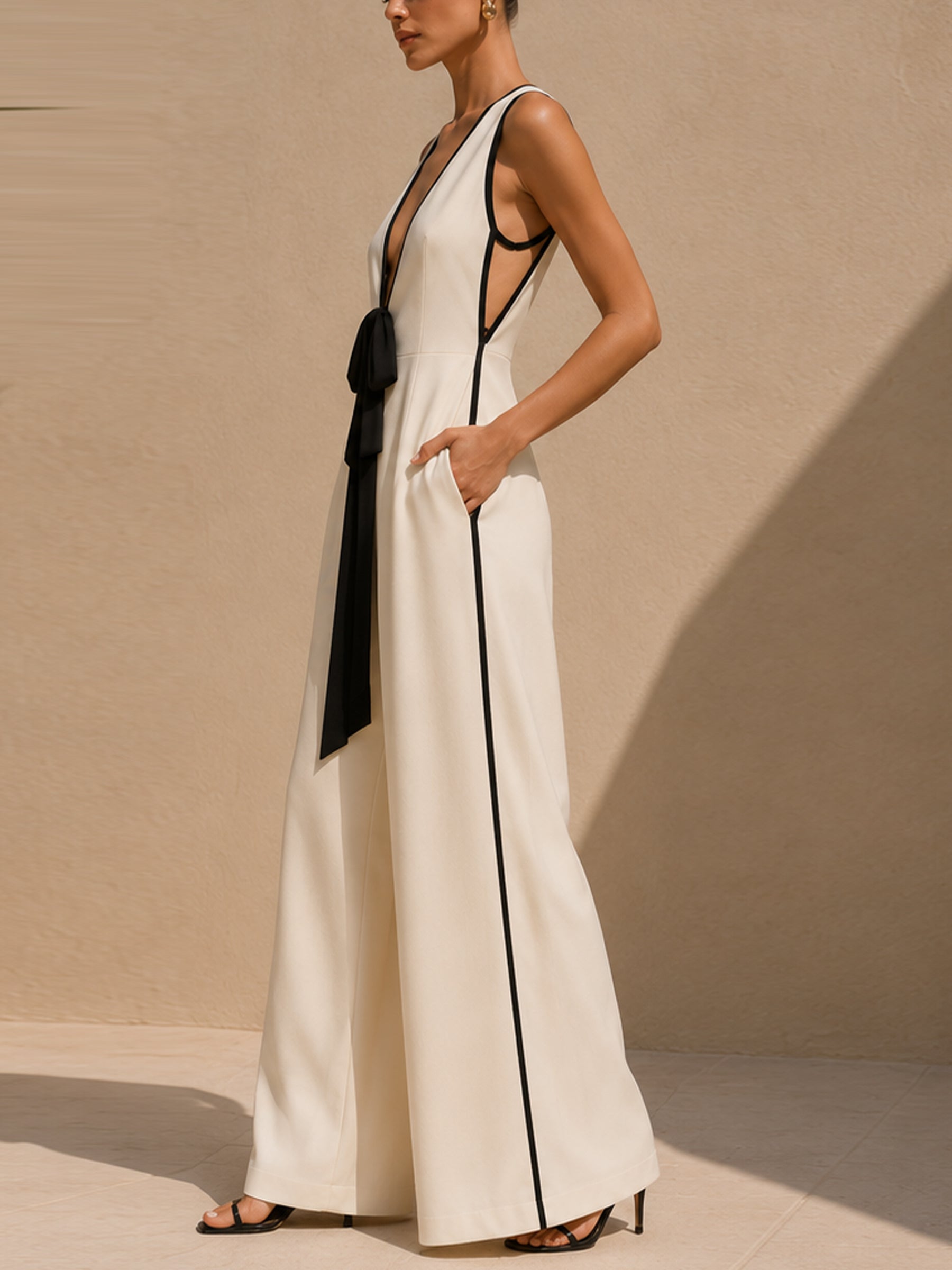 French Effortless Sleeveless Jumpsuit