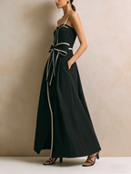 Iconic Bow-Trim Maxi Dress Timeless Occasion Glam