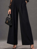 Vintage Stand-up Collar Lace Trim Jumpsuit