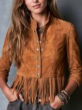 Western Fringe Button-Front Jacket