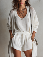 Bohemian Ivory Knitted Three Piece Set