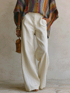 Coastal Boho Hand-Knit Multicolor Batwing Oversized Colorful Knit Top