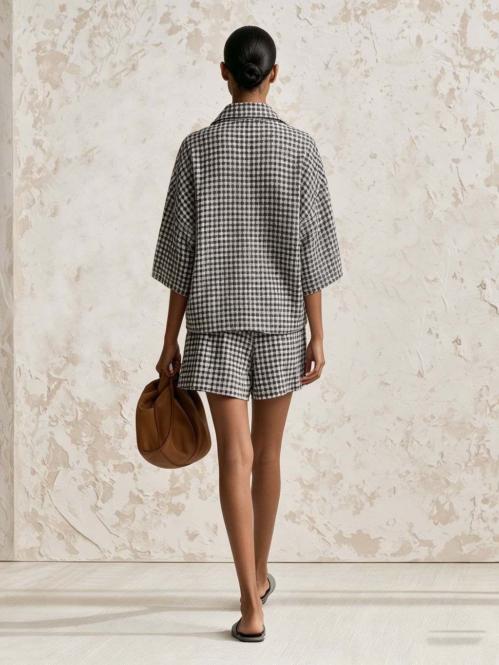 Women’s Gingham Shirt & Shorts Set – Chic Plaid Two-Piece Outfit