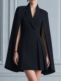 Black Hoco Dress Homecoming Dress Cape Blazer Mini Dress