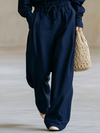 Relaxed Minimal Textured Cotton Two-Piece Set