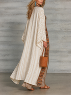Boho Printed Kimono Cardigan with Satin Slip Maxi Dress Set