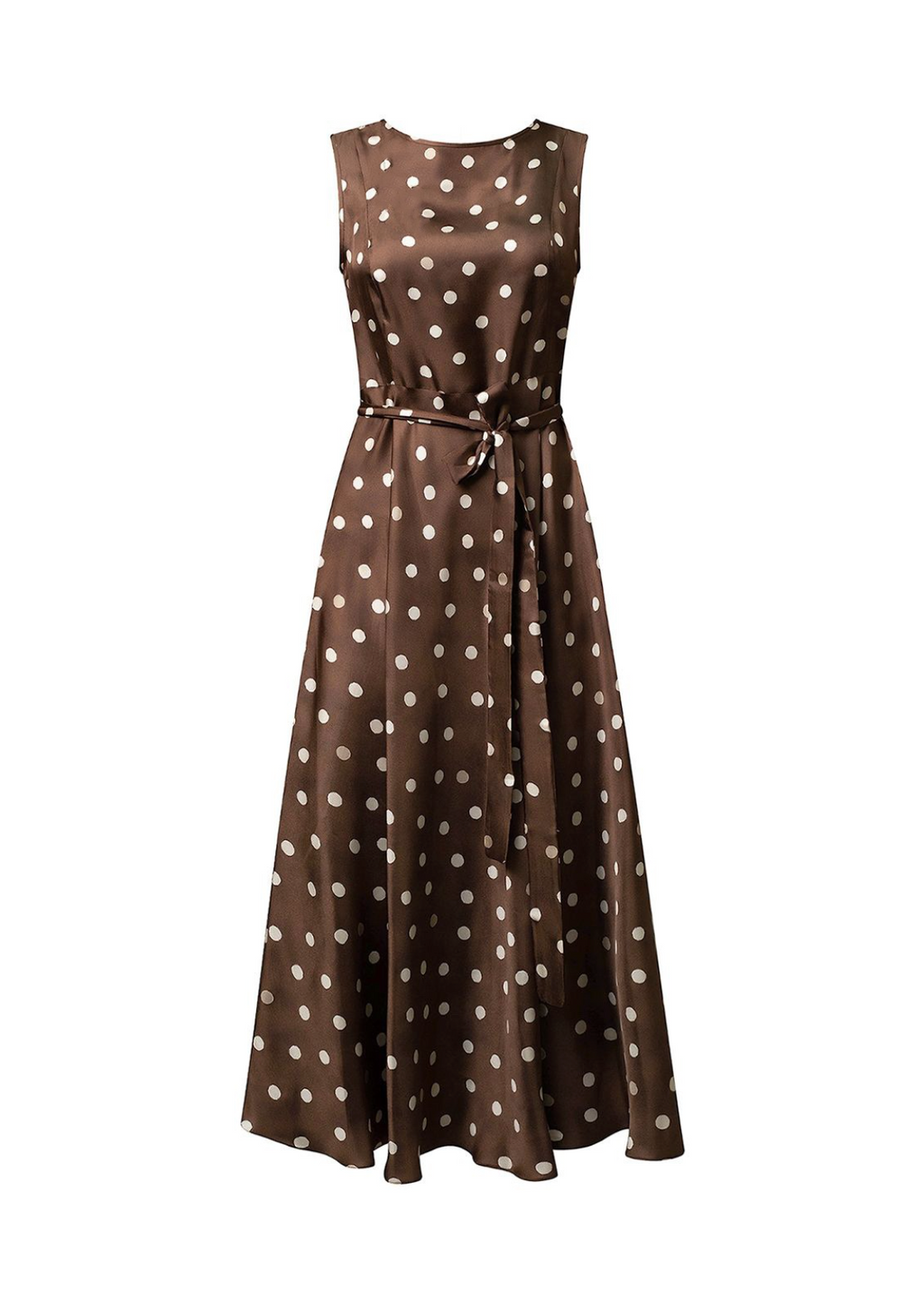 Polo Silk Dress Chocolate Brown Polka Dot - PRE ORDER