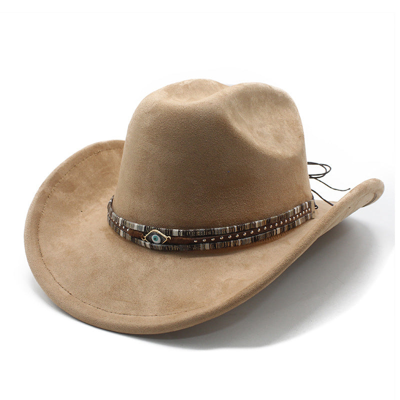 Unisex Vintage Western Cowboy Ethnic Suede Hat