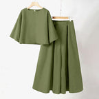 Women's Casual Round Neck 3/4 Sleeve T-Shirt & Loose Pants 2-Piece Set