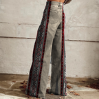 Women's Retro Western Country Aztec Style Printed Wide Leg Pants