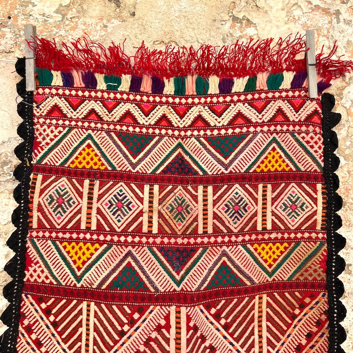 Antique Embroidered Small Carpet Runer