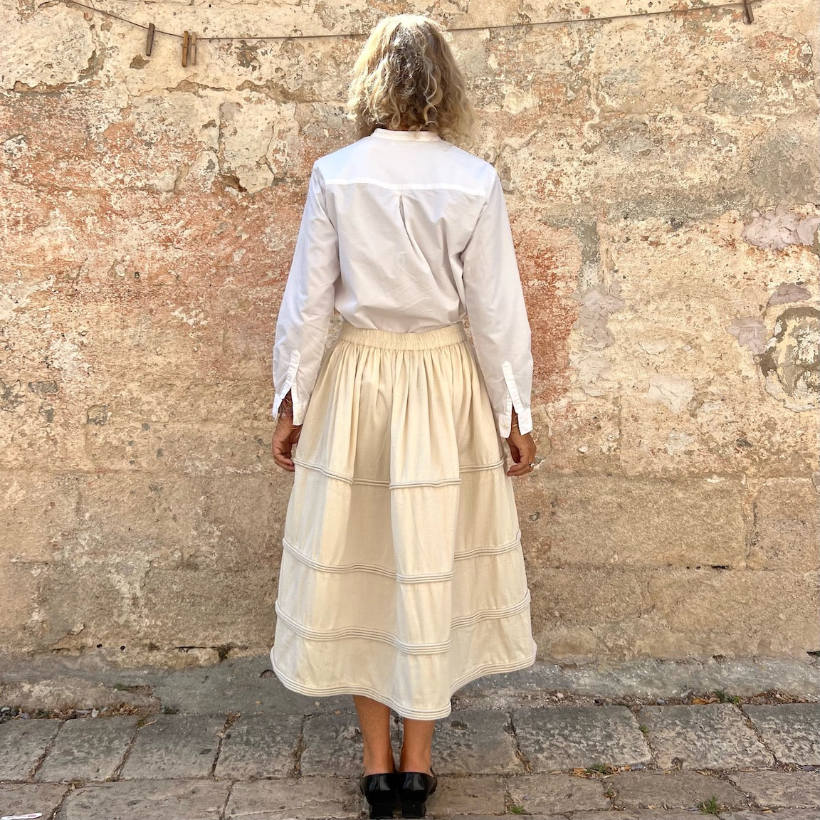 Runaway Bicycle Cotton Corded Skirt