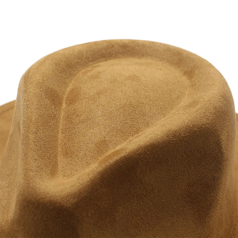Unisex Vintage Western Cowboy Bohemian Suede Rolled Brim Hat
