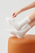 White cotton mid-calf socks