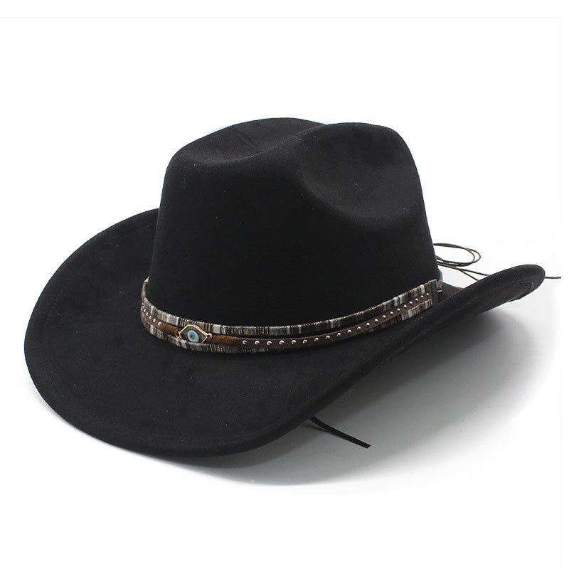Unisex Vintage Western Cowboy Ethnic Suede Hat