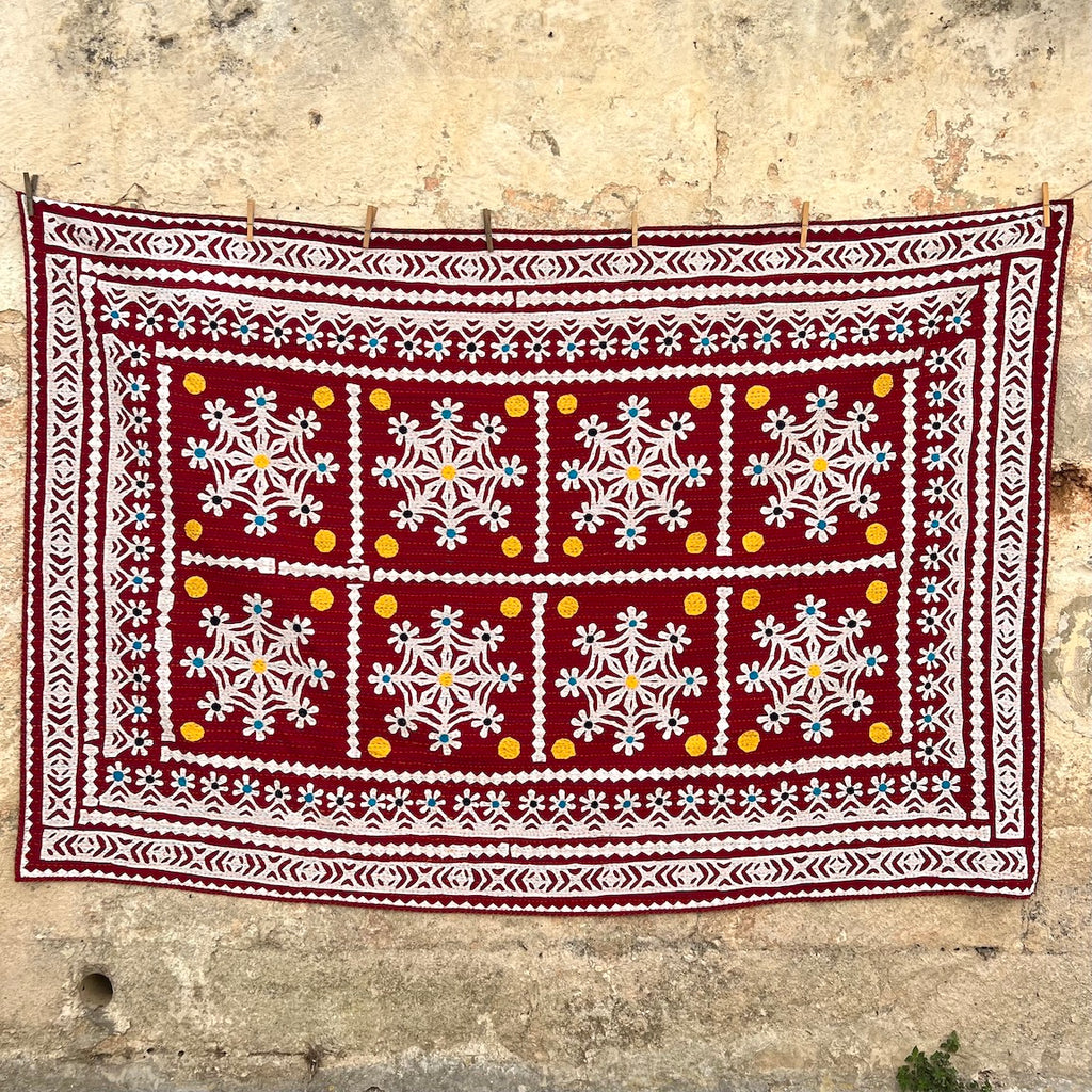 Indian Cutwork Embroidered Quilt new N. 10