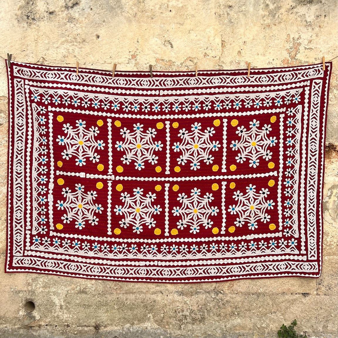 Indian Cutwork Embroidered Quilt new N. 10