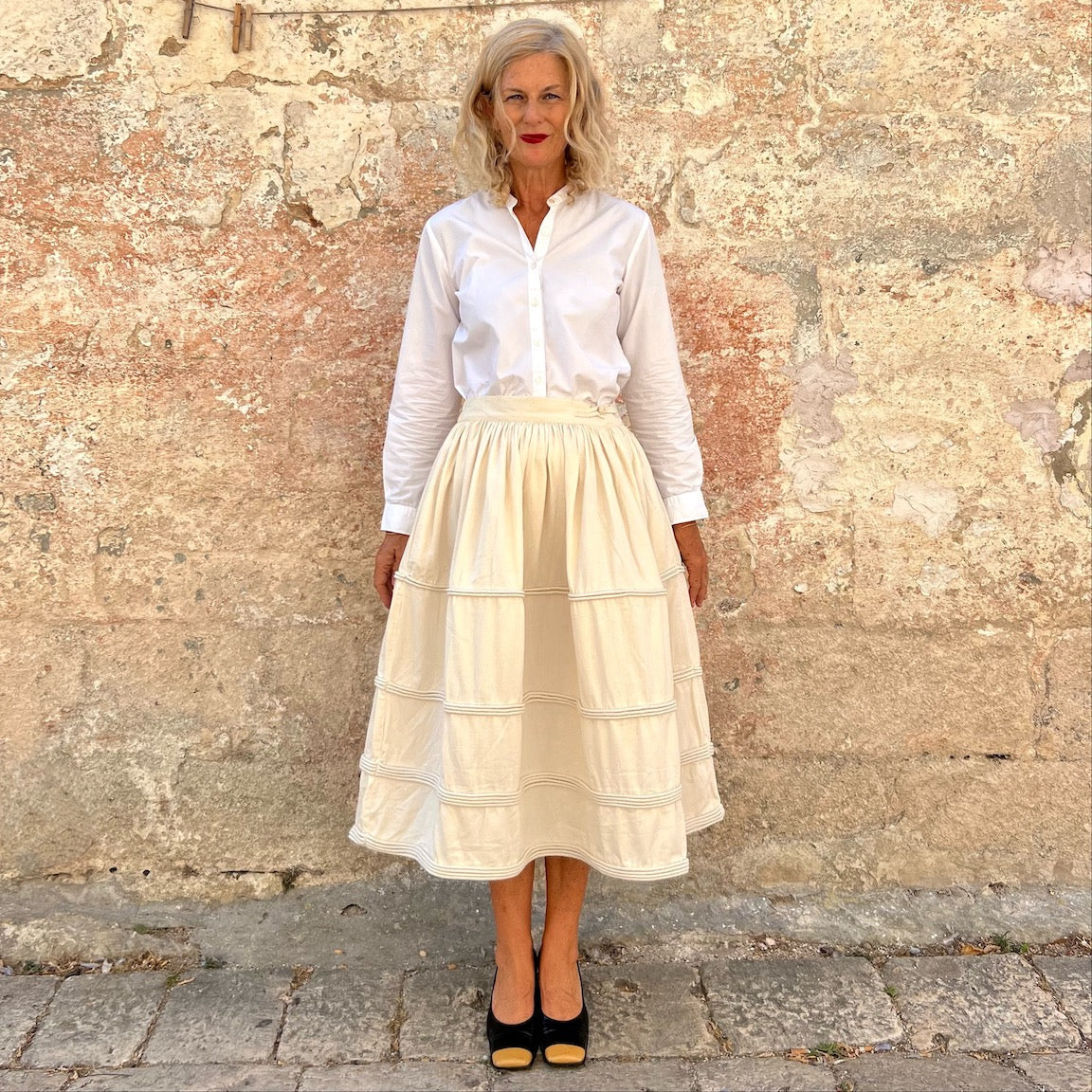 Runaway Bicycle Cotton Corded Skirt