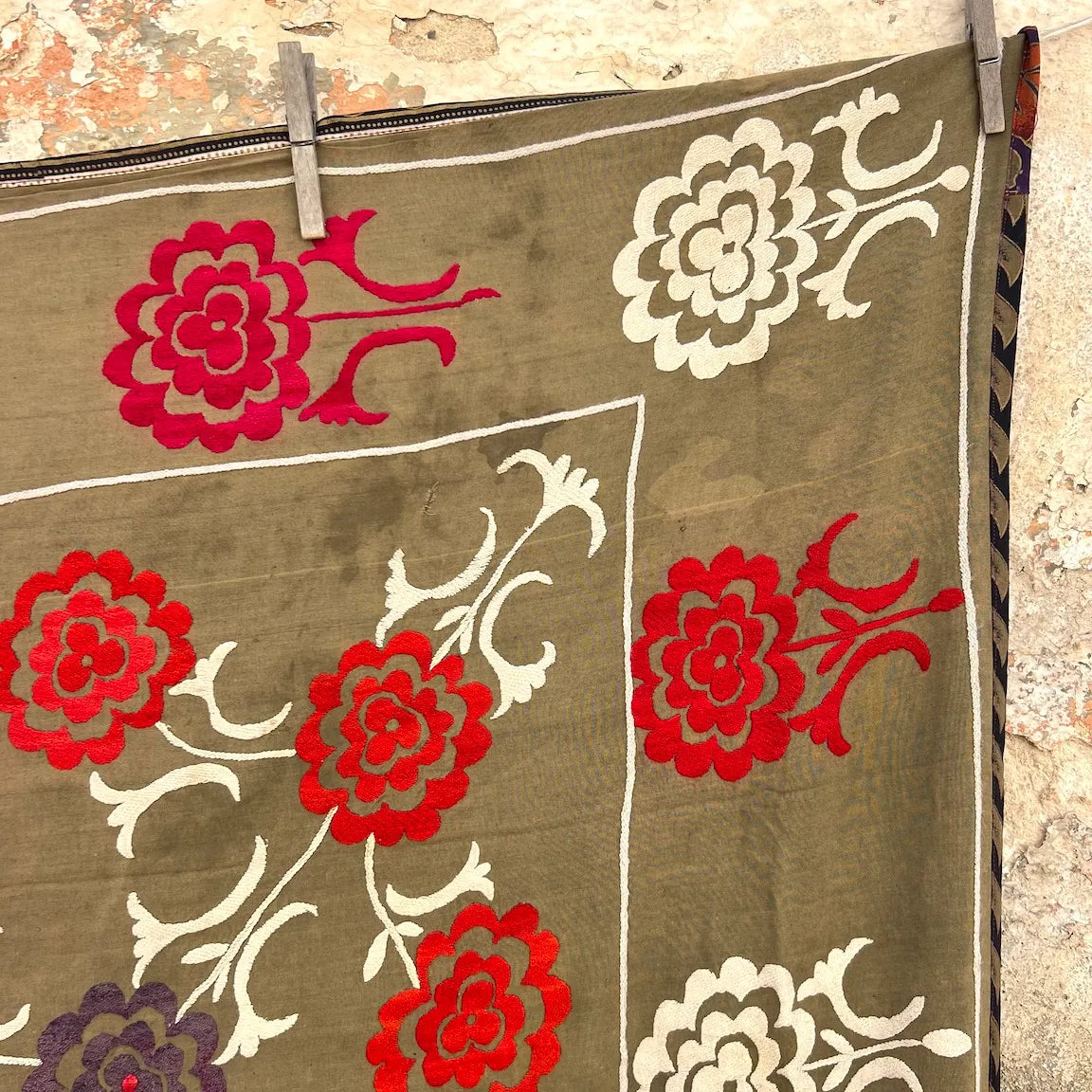 Antique Afghani Silk Thread Suzani N. 2