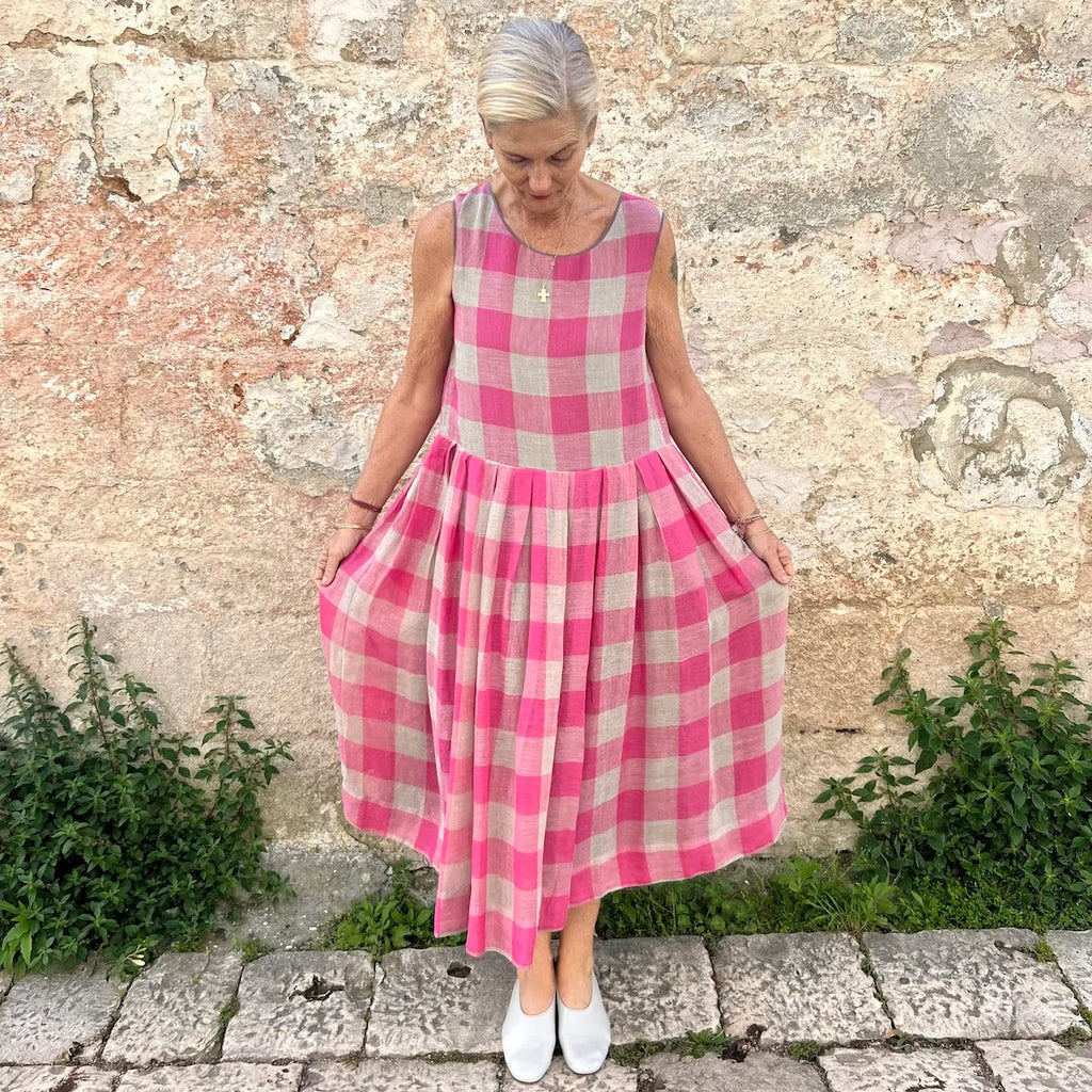 Eka Basil Linen Dress