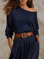 High-end Casual And Relaxed One-shoulder Maxi Dress