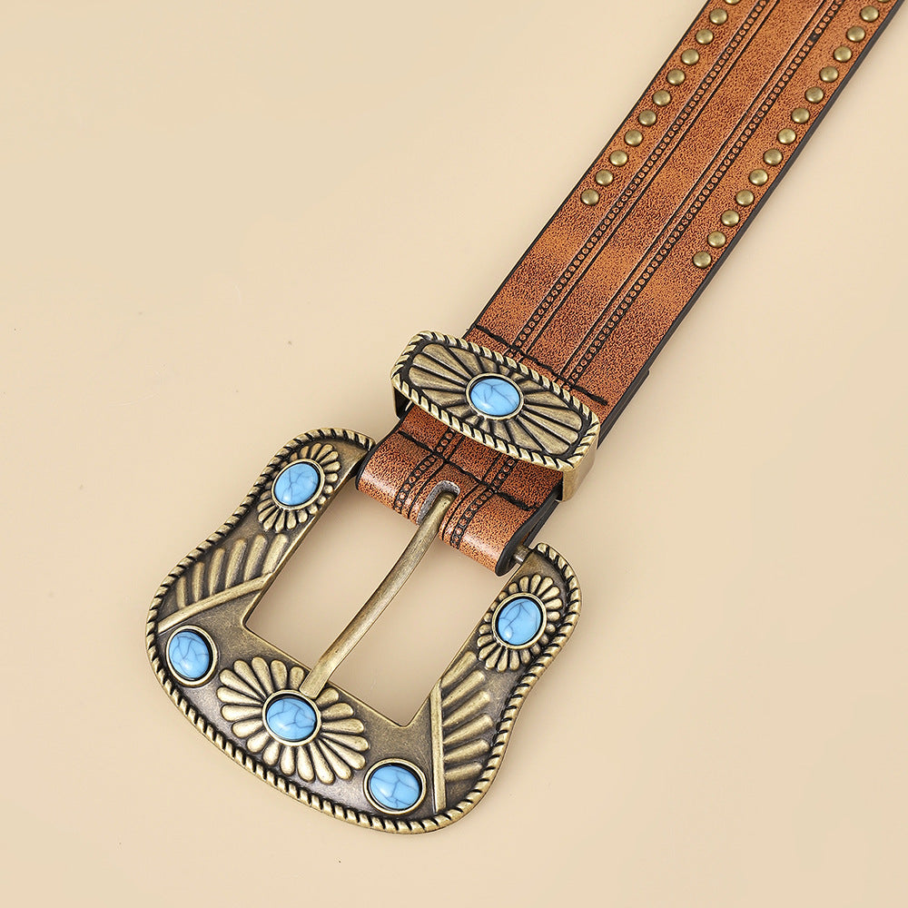 Western-Inspired Embellished Belt For Women - Perfect For Casual And Festive Outfits