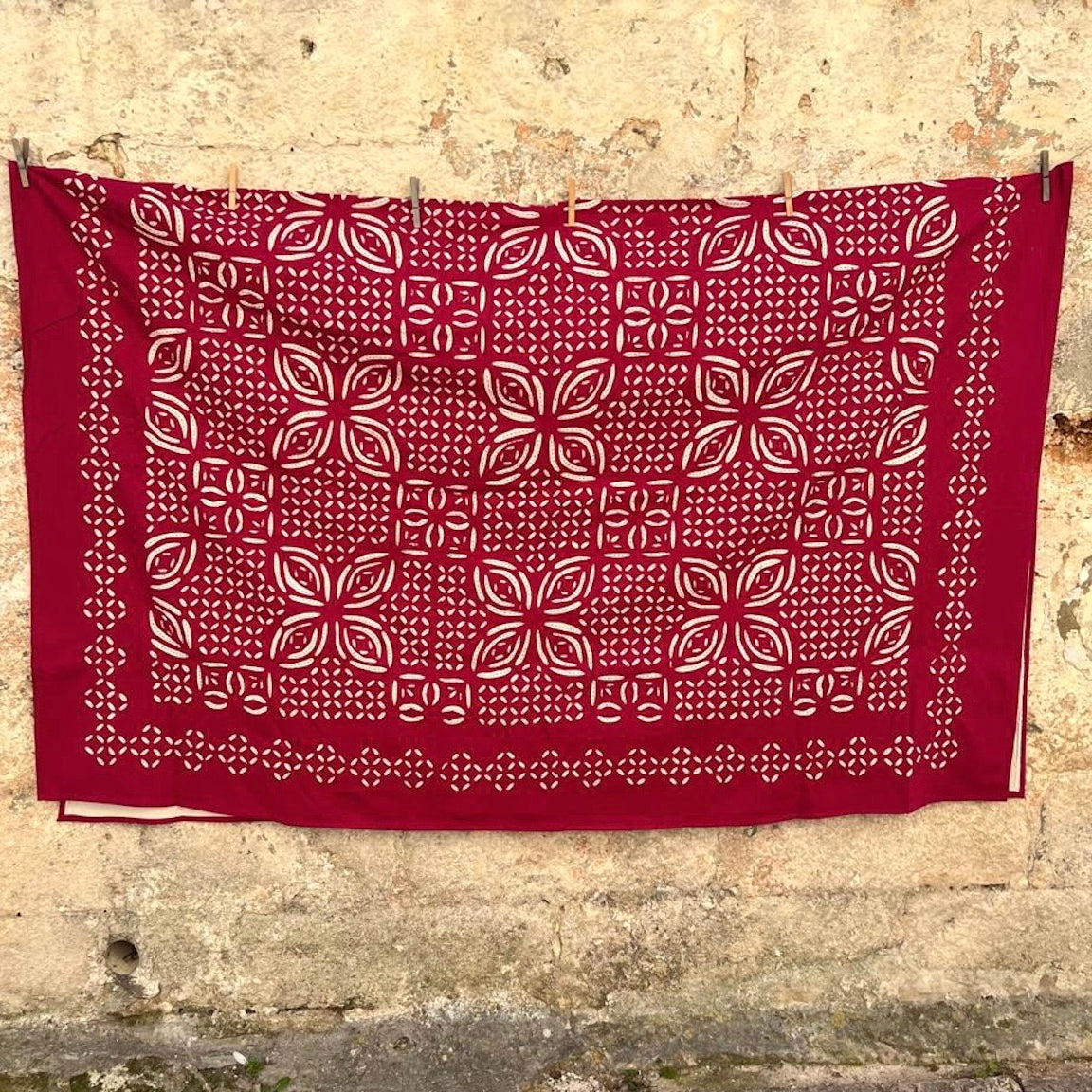 LARGE Indian cutwork embroidered quilt New N. 6