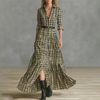 Women's Vintage Western Country Vintage Plaid Dress