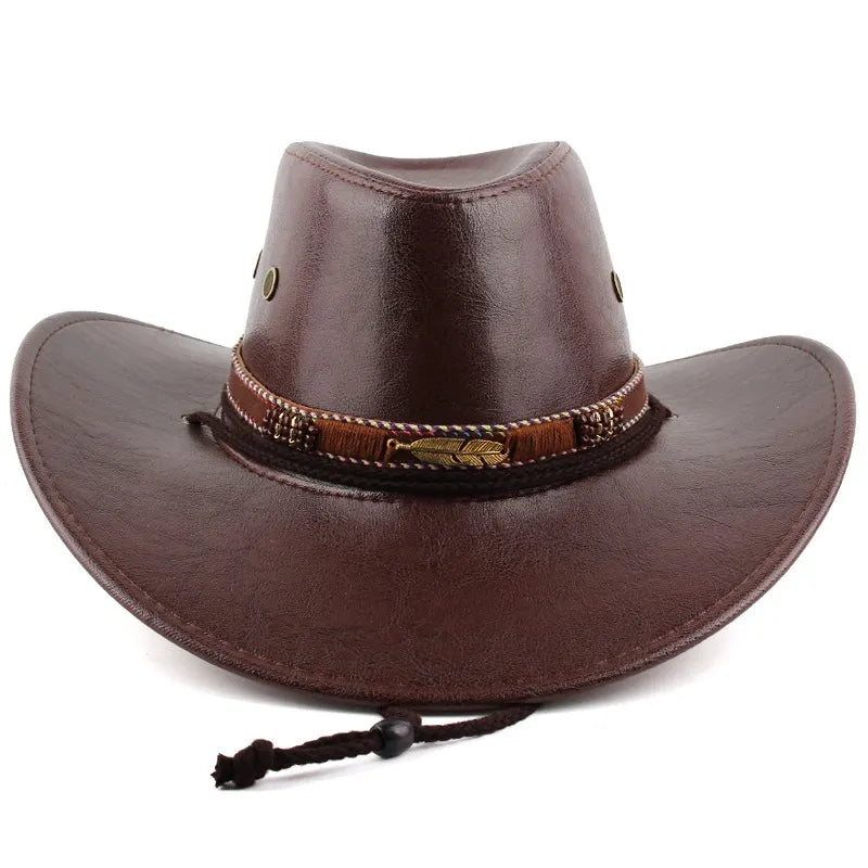 Women's Vintage Classic Western Cowboy Hat With Feather Band - Perfect For Festivals And Outdoor Adventures