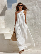 Minimalist Bohemian One-Shoulder Maxi Dress