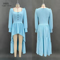 Boho Chic Asymmetrical Long Sleeve Dress With Western Belt And Fringe Bag Set