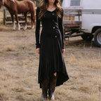 Country Outfits Women's Retro Western Collar Slim Fit Dress