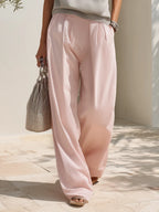 Vacation-style Sleeveless Hooded Sweatshirt And Trousers Set