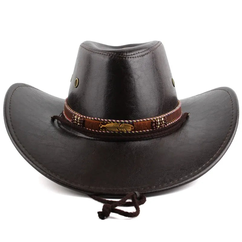 Women's Vintage Classic Western Cowboy Hat With Feather Band - Perfect For Festivals And Outdoor Adventures