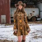Women's Retro Ethnic Print Short Dress