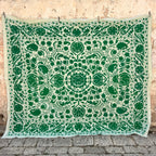 Plain Green  Suzani Double