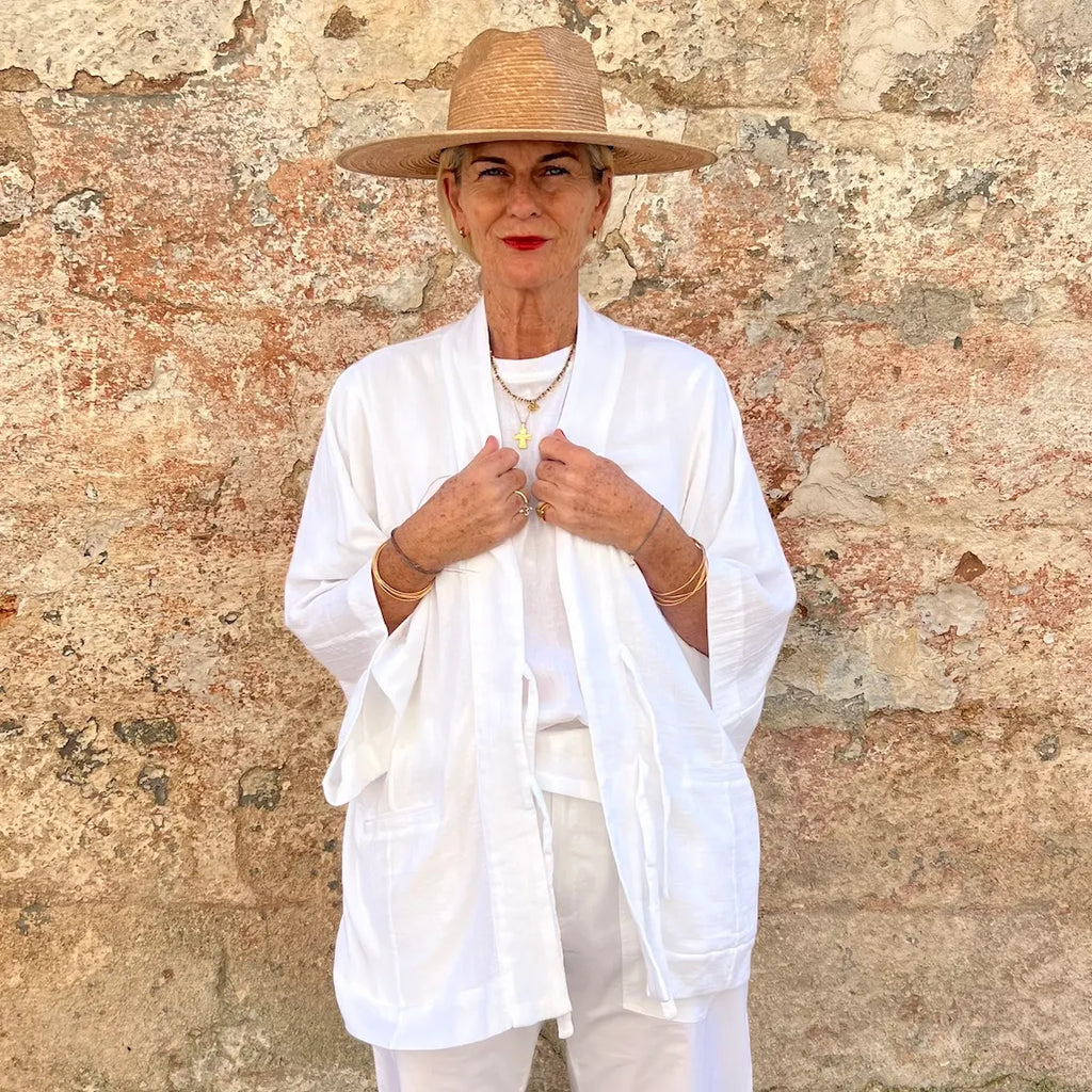 Cotton Gauze Kimono Jacket