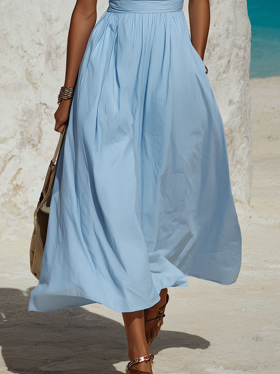 Bohemian Vacation Halter Neck Dress
