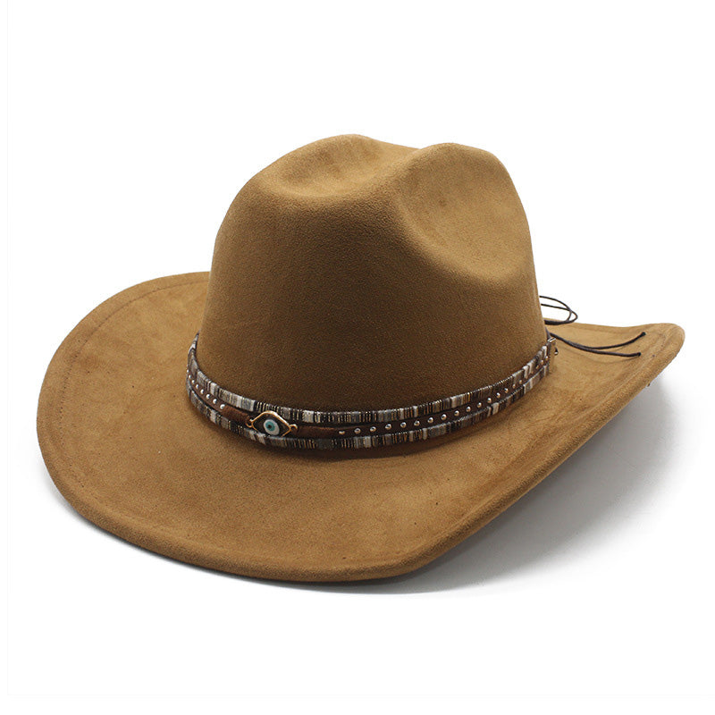 Unisex Vintage Western Cowboy Ethnic Suede Hat