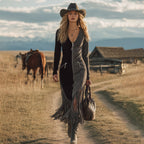 Women's Western Country Retro Tassel Color-blocked Dress