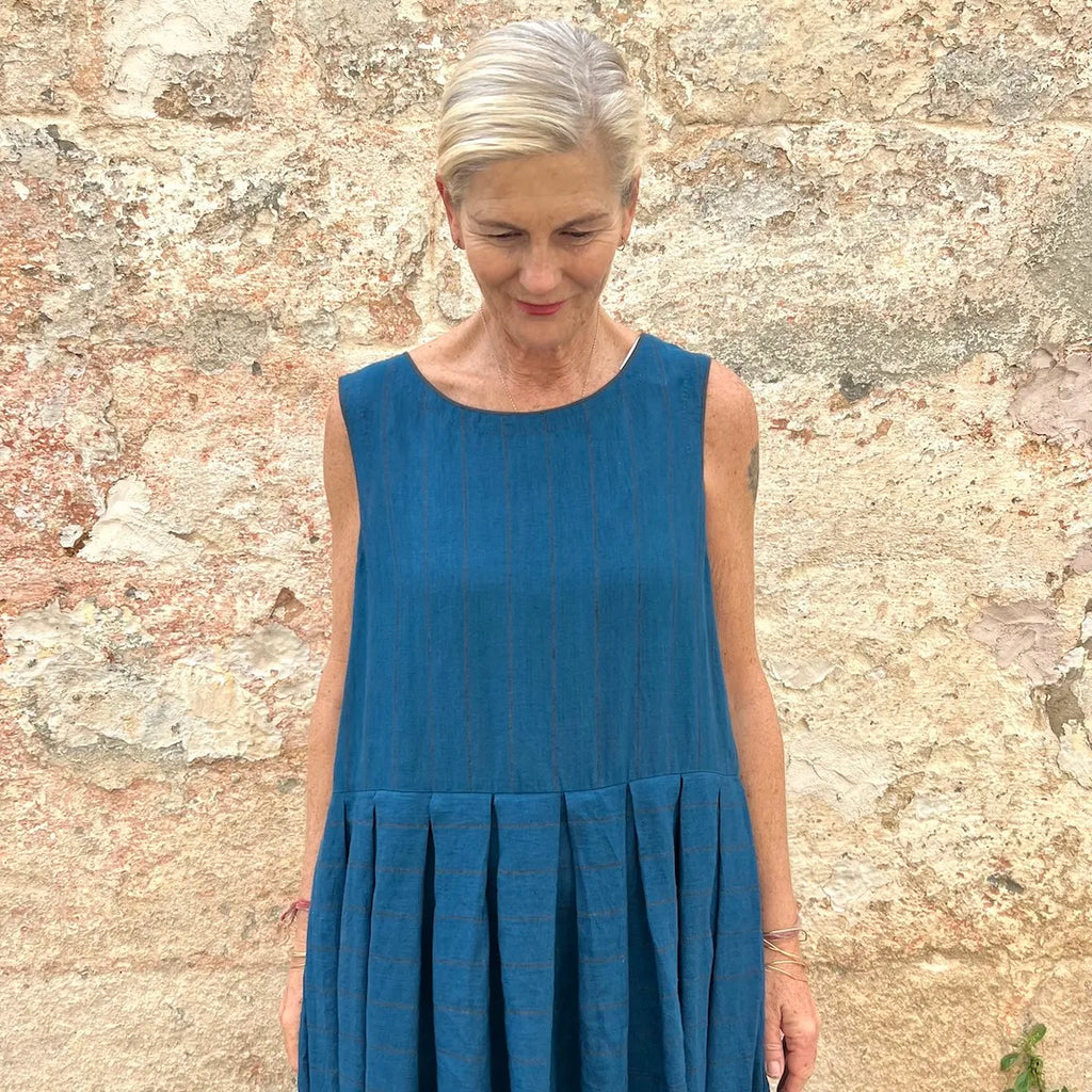 Eka Basil Linen Dress