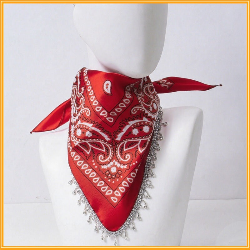 Women's Vintage Stylish Paisley Bandanas With Tassel Edges - Perfect For Spring And Fall