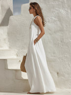 Minimalist Bohemian One-Shoulder Maxi Dress