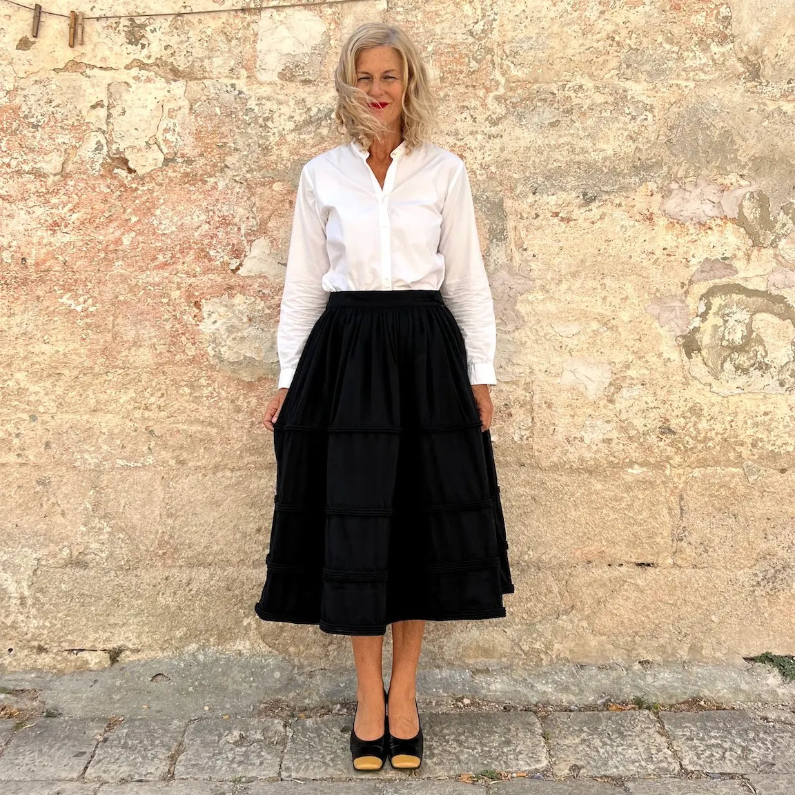 Runaway Bicycle Cotton Corded Skirt